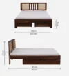 Klink Sheesham Wood Bed With Box Storage - Image 3