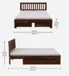 Kural Sheesham Wood Queen Size Bed In Provincial Teak Finish With Drawer Storage - Image 2