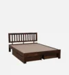 Kural Sheesham Wood Queen Size Bed In Provincial Teak Finish With Drawer Storage - Image 5
