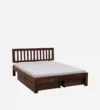 Kural Sheesham Wood Queen Size Bed In Provincial Teak Finish With Drawer Storage - Image 7