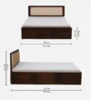 NIVAS Sheesham Wood Queen Size Bed With Box Storage - Image 3