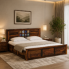 Nails Solid Sheesham Wood Storage Beds