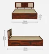 Nais Sheesham Wood King Size Bed With Box Storage - Image 3