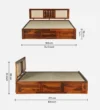 Neks Sheesham Wood King Size Bed With Box Storage - Image 3