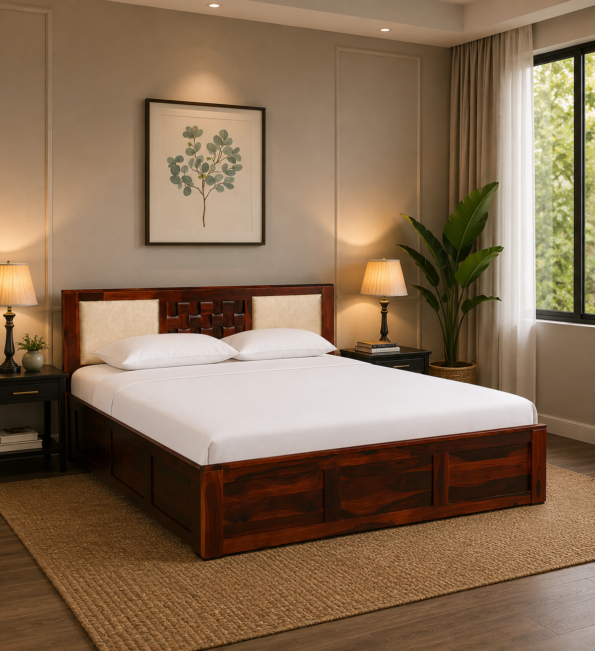 Neks Sheesham Wood King Size Bed With Box Storage royalsheesham (1) Neks Sheesham Wood King Size Bed With Box Storage - Image 1