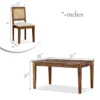 wattan Solid Wood Cane 6 Seater Dining Table Set - Image 4