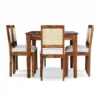 wattan Solid Wood Cane 6 Seater Dining Table Set - Image 5