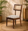 Royal Fabric Dining Chair In Teak Finish