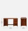 Royal Solid Wood Modern Study Table - Image 3