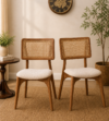 Royal Teak Wood Dining Chair In Teak Gold Finish