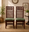 Royal Teak Wood Dining Chair (Brown Green)