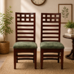 Royal Teak Wood Dining Chair (Brown Green)