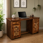 Royal Wood Writing Study Table Desk Computer Laptop Table for Home and Office with 2 Drawer and 2 Door Storage