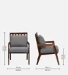 Niva Sheesham Wood Arm Chair In Grey & Rustic Teak Finish - Image 8