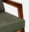 Niva Sheesham Wood Armchair In Rustic Teak Finish with Bottle Green Upholstery - Image 9