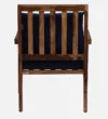 niva Sheesham Wood Armchair In Rustic Teak Finish with Navy Blue Upholstery - Image 8