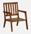 Niva Sheesham Wood Armchair In Rustic Teak Finish with Bottle Green Upholstery - Image 3