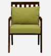 Renu Sheesham Wood Arm Chair In Green & Rustic Teak Finish - Image 4