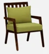 Renu Sheesham Wood Arm Chair In Green & Rustic Teak Finish - Image 3