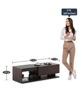 Sang Large Coffee Table In Choco Walnut Finish - Image 3