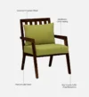 Renu Sheesham Wood Arm Chair In Green & Rustic Teak Finish - Image 8