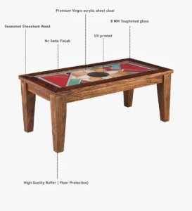 Sang Angeles Sheesham Wood Coffee Table In Provincial Teak Finish - Image 4