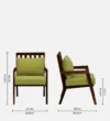 Renu Sheesham Wood Arm Chair In Green & Rustic Teak Finish - Image 9
