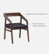 plint Sheesham Wood Arm Chair In Honey Oak Finish - Image 8