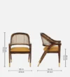 Rain Sheesham Wood Arm Chair In Scratch Resistant Provincial Teak Finish with Cane Mesh - Image 10