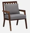 Niva Sheesham Wood Arm Chair In Grey & Rustic Teak Finish - Image 4