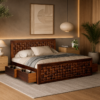 Shair Solid Wood Sheesham Storage Beds with Drawers