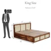 Tan Solid Wood Cane Bed With Hydraulic Storage - Image 4