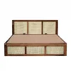 Tan Solid Wood Cane Bed With Hydraulic Storage - Image 7