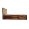 Tan Solid Wood Cane Bed With Hydraulic Storage - Image 8
