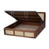 Tan Solid Wood Cane Bed With Hydraulic Storage - Image 10