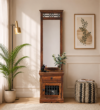 Valencia Wooden Dressing Table with Mirror in Honey Oak Finish