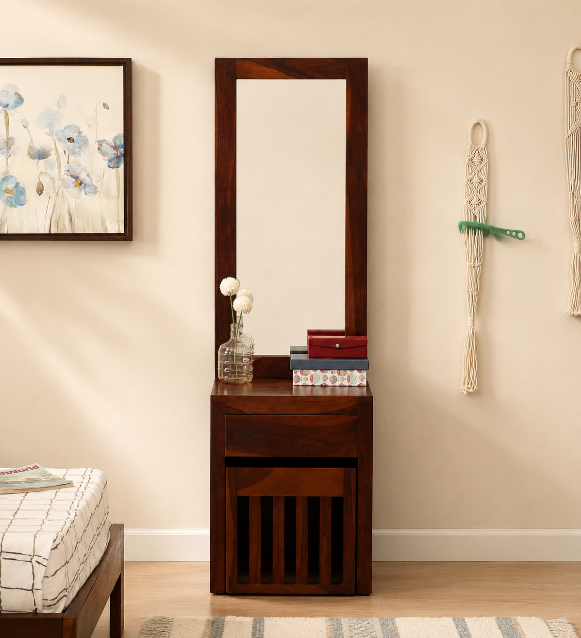 Ventura Sheesham Wood Dressing Table in Natural Teak Finish royal sheesham (1) Ventura Sheesham Wood Dressing Table in Natural Teak Finish - Image 1