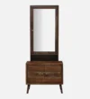 Winster Wooden Dressing Table with Mirror in Teak Finish - Image 2