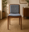 bar Natural Teak Wood Dining Chair in Blue Color