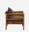 Almeria Sheesham Wood 1 Seater Sofa In Scratch Resistant Rustic Walnut Finish - Image 2