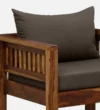 Almeria Sheesham Wood 1 Seater Sofa In Scratch Resistant Rustic Walnut Finish - Image 3