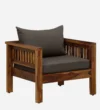 Almeria Sheesham Wood 1 Seater Sofa In Scratch Resistant Rustic Walnut Finish - Image 4