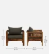 Almeria Sheesham Wood 1 Seater Sofa In Scratch Resistant Rustic Walnut Finish - Image 6