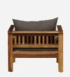 Almeria Sheesham Wood 1 Seater Sofa In Scratch Resistant Rustic Walnut Finish - Image 7