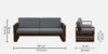 Arcadia Solid Wood 3 Seater Sofa in Provincial Teak Finish - Image 7