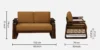 Aurelia Premium Fabric 2 Seater Sofa in Beige Finish - Image 2