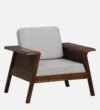 Caldero Sheesham Wood 1 Seater Sofa In Scratch Resistant Natural Wood Finish - Image 3
