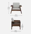 Caldero Sheesham Wood 1 Seater Sofa In Scratch Resistant Natural Wood Finish - Image 2