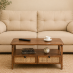 Elara Handcrafted Sheesham Wood Coffee Table in Warm Walnut Finish