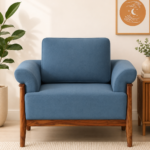 Glenwick Sheesham Wood 1 Seater Sofa in Scratch Resistant Walnut Finish